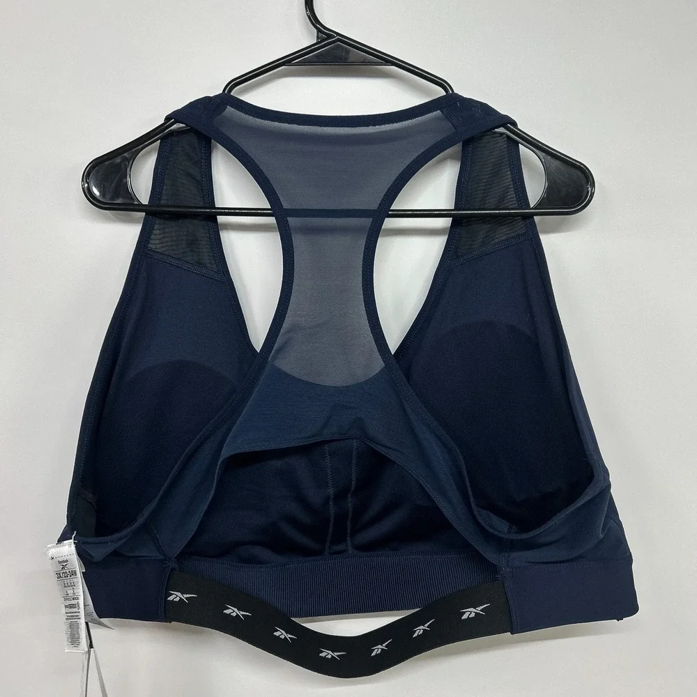 Reebok Lux Vector Race Sports Bra 3X 22-24W Navy Racerback NWT Gym Running